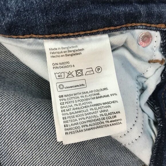 & DENIM Vintage Fit High Waist Straight Button-Fly Jeans Size 27 Medium Wash Den - Picture 9 of 10